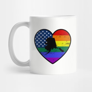 Alaska United States Gay Pride Flag Heart Mug